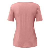 Bluze za žene, Ženski okrugli rukav za vrat Ljetni odmor T košulje Cvjetni tisak plus veličina Bluze
