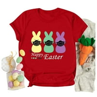 JAESHCHAT Uskršnja majica za žene Uskršnji zečji zečji jaje gnome Print Womens Easter's Day Pismo Ispisani
