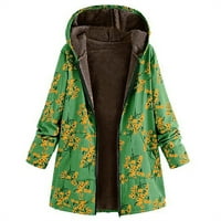 Zimske jakne za žene s dugim rukavima plus veličina cvijeća print plus veličine kapuljača