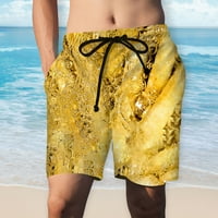 Guvpev muške hrane realistično 3D tiskane ljetne kratke hlače Plaža Swim Swim Hotcres - Zlatni XXL