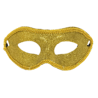 Mardi Gras Spot blistala je maska ​​sa zlatnim ukrasom i vrpcom