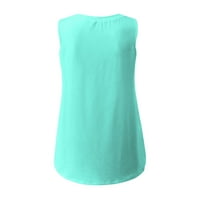Pgeraug srednje težine V izrez na vrhu bez rukava bez rukava s punim bojama za bluzu majice za žene