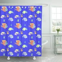 Crtani riblji uzorak retro stil za pozadinu ljupko vrtić coral kupatilo za kupatilo za tuširanje