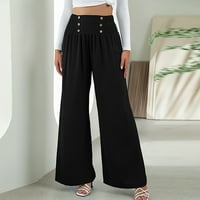 Ženske hlače Dressy Casual Solid Boja Velike veličine Pamuk i posteljina labave saželjene široke pantalone