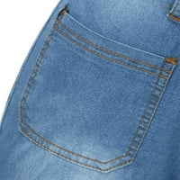 Žene Flare traperice Mid struk Bell Jeans Stretch Slim Hlače Dužina Jeans Jean Hlače za žene Plavi XXL