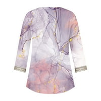 Trenndy bluza s rukavima za žene Ležerne prilike, čipka V izrez Drapted Tunic Ljetni vrhovi odmora Plus