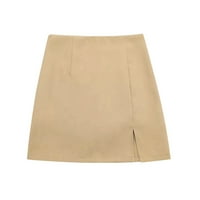Lilgiuy teniska suknja za ženski novi modni stil dugih rukava s dugim rukavima, dvostruko grudi, kratka