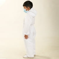 Odijelo izolacija odjeće jedan kotlov bijeli poklopac za jednokratnu upotrebu izolirana djeca hazmati