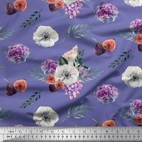 Soimoi svilena tkanina smokva, sočna i anemona cvjetna dekor tkanina tiskano dvorište široko