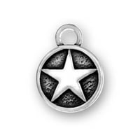 Sterling srebrna 8 šarm narukvica sa priloženim vojnim oružanim snagama zvijezda sa kružnim šarmom