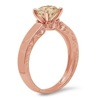 1.06ct okrugli šampanjac simulirani dijamant 14K ruže zlatni godišnjica ružina za angažman prsten veličine