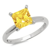 2.5ct princeza rez žuta simulirana dijamantska 18k bijela zlatna godišnjica za angažman prsten veličine
