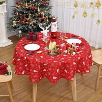 ASSILE 60 Okrugli božićni stol Krpom Xmas Tree Snowflake Kuhinja Božićni ukrasi za okrugli sto za kućni
