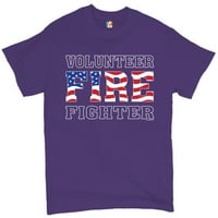 TEE Hunt Volonterska vatrogasna majica majica i spasilački hrabrost Patriotski muški čaj, ljubičasta,