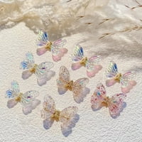 Yolai 3D nakit za nokte Smart Butterfly Manikure Leptir nakit Jednobojni leptir nakit nakita Nakit za