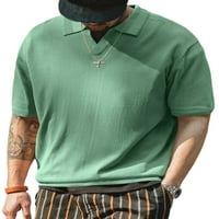 Voguele muškarci T majice Solid Boja Ljetni vrhovi kratki rukav košulja Radni pulover Vintage bluza