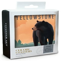 Yellowstone, Montana, Black Bear, Litho