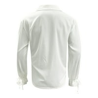 Muškarci Business Ležerne košulje Muška modna casual jednostavna plus veličine Solid Bool rever kaiševe