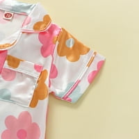 Ležerna odjeća za djevojčice Toddler Ljeto cvijeće kratkih rukava Tors Hotcres Outfits Odeća Set Pajamas