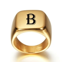 Toyella od nehrđajućeg čelika Signet prazan obični prsten visoki polirani zlatni ton zlatni b br. 8