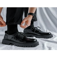 Gomelly Muški kožni cipela za cipele u obliku stana platforme haljina cipele bez klizanja Vjenčanje crna 8.5
