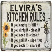 Elvira's Kuhinjska pravila Chic Sign Vintage Dekor Metalni znak 108120032463