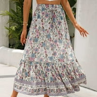 Plus veličina suknja za žene čišćenje žena Ljetna modna tiskarska suknja visoka struka duge haljine