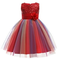 3-10T Dječje djevojke Cvjetne princeze Sequin haljina za rođendan djeverušem Party Traveant Formalne