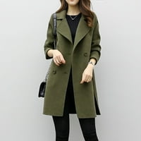 Hanzidakd ženska jakna kaputi zimski dugi rukav od poliesterskih jakne kaputi zeleni xl