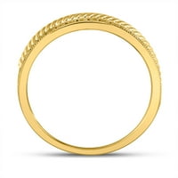 Dijamantna ponuda 14KT Žuta zlatna mens okrugla Diamond Wedding užad u konopcu prsten CTTW
