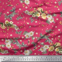 Soimoi Velvet tkanina od listova, moljac i magnolija cvjetna dekorska tkanina od tiskanog dvorišta široko