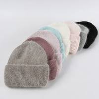 Kunyu Winter Hat Solid Color Dvostruki sloj zadebljanje Nema oboda COPT STRETSTRY Držite toplu odjeću