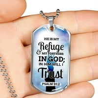 Bog je moja ogrlica za izbjeglicu i tvrđavu od nehrđajućeg čelika ili 18K zlatni pas za pse 24