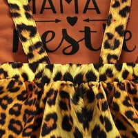 Qiylii Baby Girl's Odjeća Set Rodper + Leopard Subvender suknja + traka za glavu