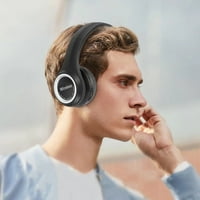 Tepsmf Bluetooth slušalice preko uha, sklopivih bežičnih i žičnih stereo slušalica, za mobitel, PC,