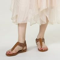 BVGFSAHNE sandale za žene Ljeto Ležerne prilike za pletenje Blokiranje boja Nokti preklizavaju ravne cipele na peto
