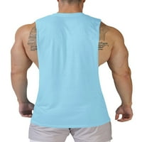 Sanviglor muške mišićne košulje čvrste boje rezervoara za čišćenje Crew vrat ljeto labavi majica za