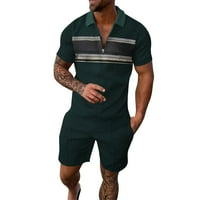 Muški setovi Outfits Solid Boja kratkih rukava Zip Shorts Set Summer casual Streetwear