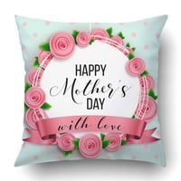 Sretan majčin dan sa ružama natpisnim vrpcom isprepletena najbolja mama mama ikad sladak jastuk za jastuk