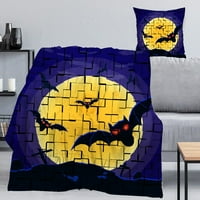 Halloween Dekorativni pokrivač s jastukom, lovljena kućna pokrivač za spavaću sobu dnevni boravak Dorm