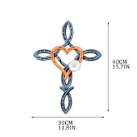 Corashan Decor, aturalni konjski horshoe Cross sa srčanim metalnim zidom Art potkove unakrsnog popločanog