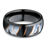 Capiz Tungsten Vjenčani prsten, crni vjenčani prsten, vjenčani prsten, čovjekov prsten, ženski prsten,
