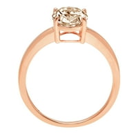 2. CT sjajan ovalni rez simulirani šampanjac 14k Rose Gold Solitaire prsten SZ 4.75