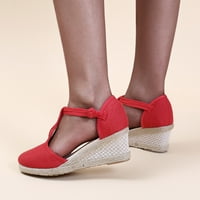 DMQupv ženske sandale veličine klinovi casual cipele klizanje modnih ženskih žena ženske žene sjajne sandale veličine sandale crvene boje 8
