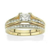 Nju i njegov 14k G.P. Venčani prsten od nehrđajućeg čelika zaručni prsten i muški bend set Veličina žena veličine 12