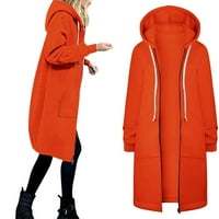 Buigttklop zimski kaputi, ženska dugi rukav otvoren prednji labav odjeća, kaput sa čvrstim zatvaračem