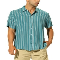 Lars Amadeus prugaste košulje za muške ljetne kratke rukave na majici na plaži