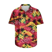 Havajska majica za muškarce kratki rukav plaža tropsko cvjetni uzorak tiskani ljetni gumb dolje Aloha