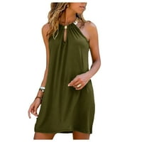 Haljine za žene Himeway Fashion Women Ljeto Ležerne prilike bez rukava Halter Custo haljina zelena xl