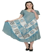 Mir Batik Block Print Tine Dye Trapeze haljina UDS52-2439